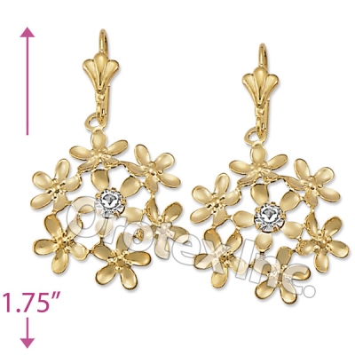 EL111 Gold Layered CZ Long Earrings