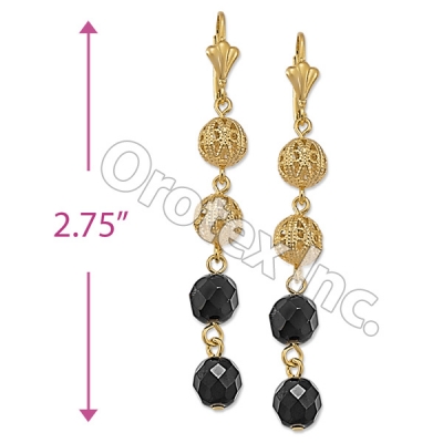 EL117 Gold Layered  Long Earrings