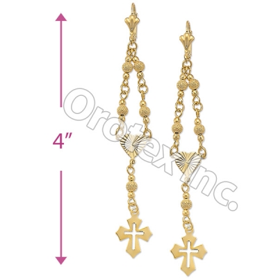 EL125 Gold Layered Long Earrings