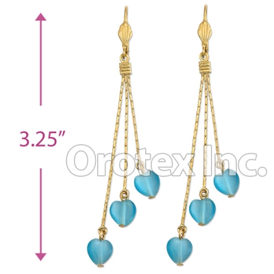 EL162 Gold Layered  Long Earrings