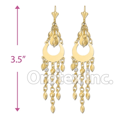 EL178 Gold Layered Pearl Long Earrings