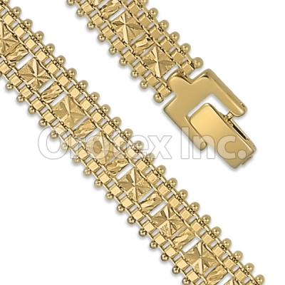 Orotex Gold Layered Fancy W Bracelet