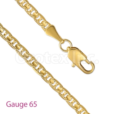 GFC2-3 Gold Layered Mariner Concave Yellow Pave Chain Gauge 065