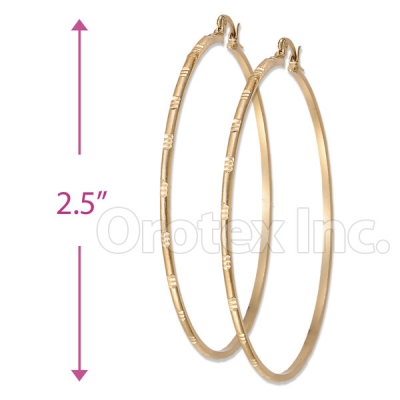 Orotex Gold Layered Hoop Bangle Earrings