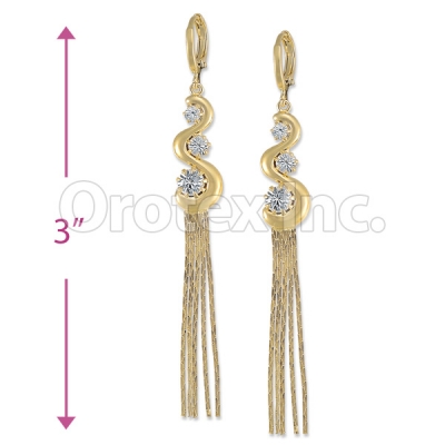 Orotex Gold Layered CZ Dangling Earrings