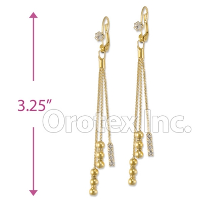 Orotex Gold Layered CZ Dangling Earrings