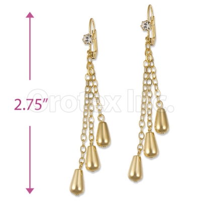 Orotex Gold Layered CZ Long Earrings