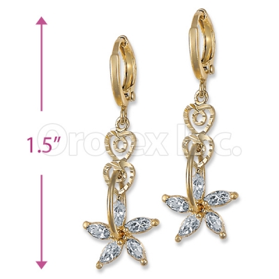 Orotex Gold Layered CZ Long Earrings