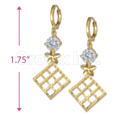 Orotex Gold Layered CZ Dangling Earrings