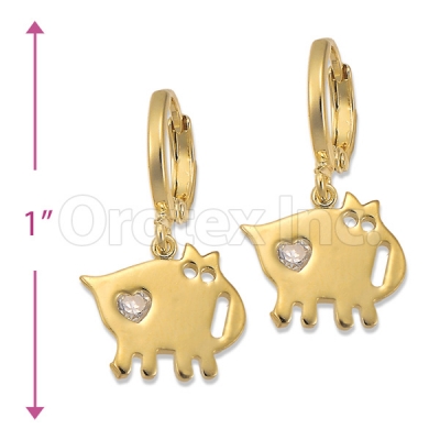 Orotex Gold Layered CZ Dangling Earrings