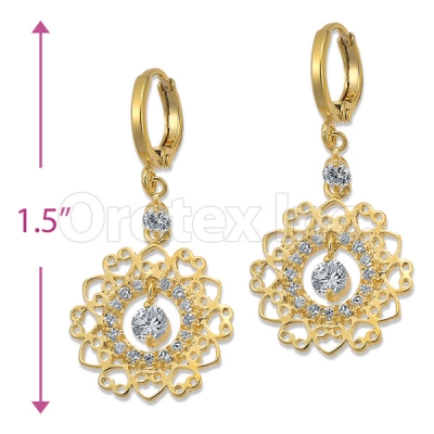 Orotex Gold Layered CZ Dangling Earrings