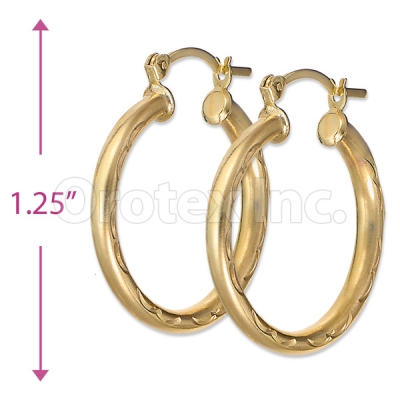 Orotex Gold Layered Diamond Cut Fancy Hoop Earrings