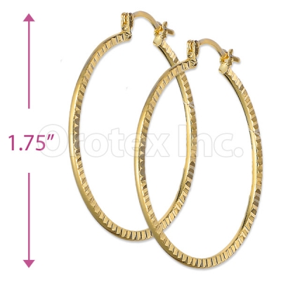 Orotex Gold Layered Diamond Cut Fancy Hoop Earrings