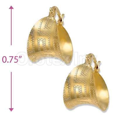 Orotex Gold Layered Diamond Cut Fancy Hoop Earrings