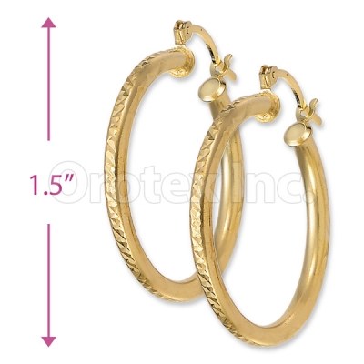 Orotex Gold Layered Diamond Cut Fancy Hoop Earrings