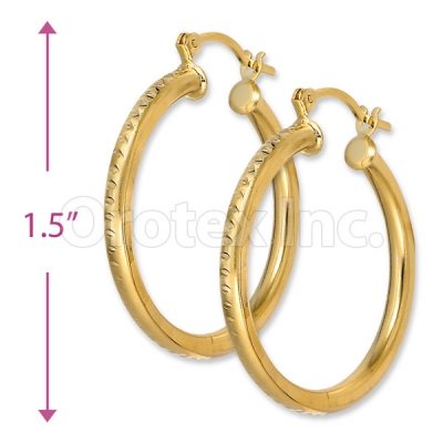 Orotex Gold Layered Diamond Cut Fancy Hoop Earrings