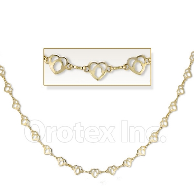 Orotex Gold Layered Fancy Heart Necklace