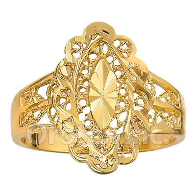 Orotex Gold Layered Ladies Filligree Ring