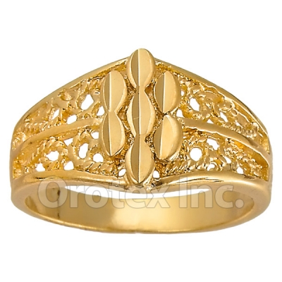 Orotex Gold Layered Ladies Filligree Ring