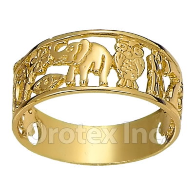 Orotex Gold Layered Ladies Lucky Ring