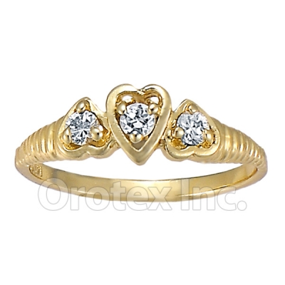 Orotex Gold Layered Ladies CZ Ring