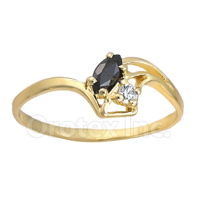 Orotex Gold Layered Ladies CZ Ring