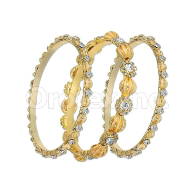 Indian Gold Plated Enamel CZ Bangle