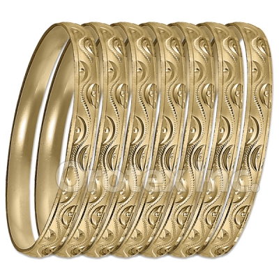 GLG1-52CG   6mm Gold Plated Laser Cut  Semanario Bangle