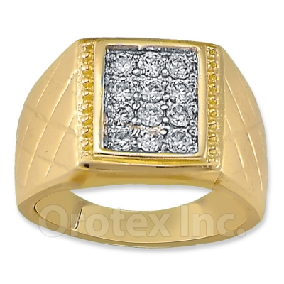 Orotex Gold Layered CZ Men's Ring