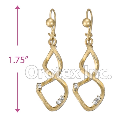 IEP-1661 Gold Layered CZ Long Earrings