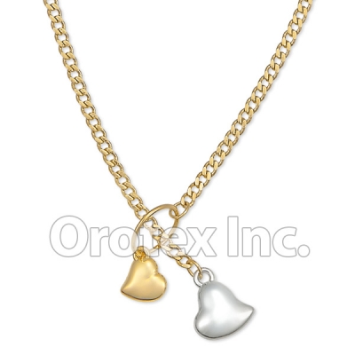 N001 Gold Layered Two Tone Necklace