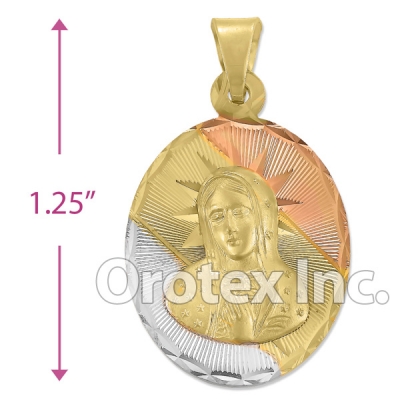 P195 Gold Layered Tri-Color Pendant