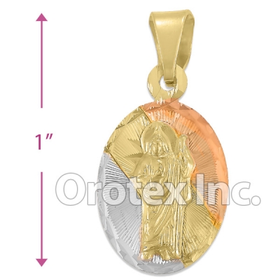 P198 Gold Layered Tri-Color Pendant